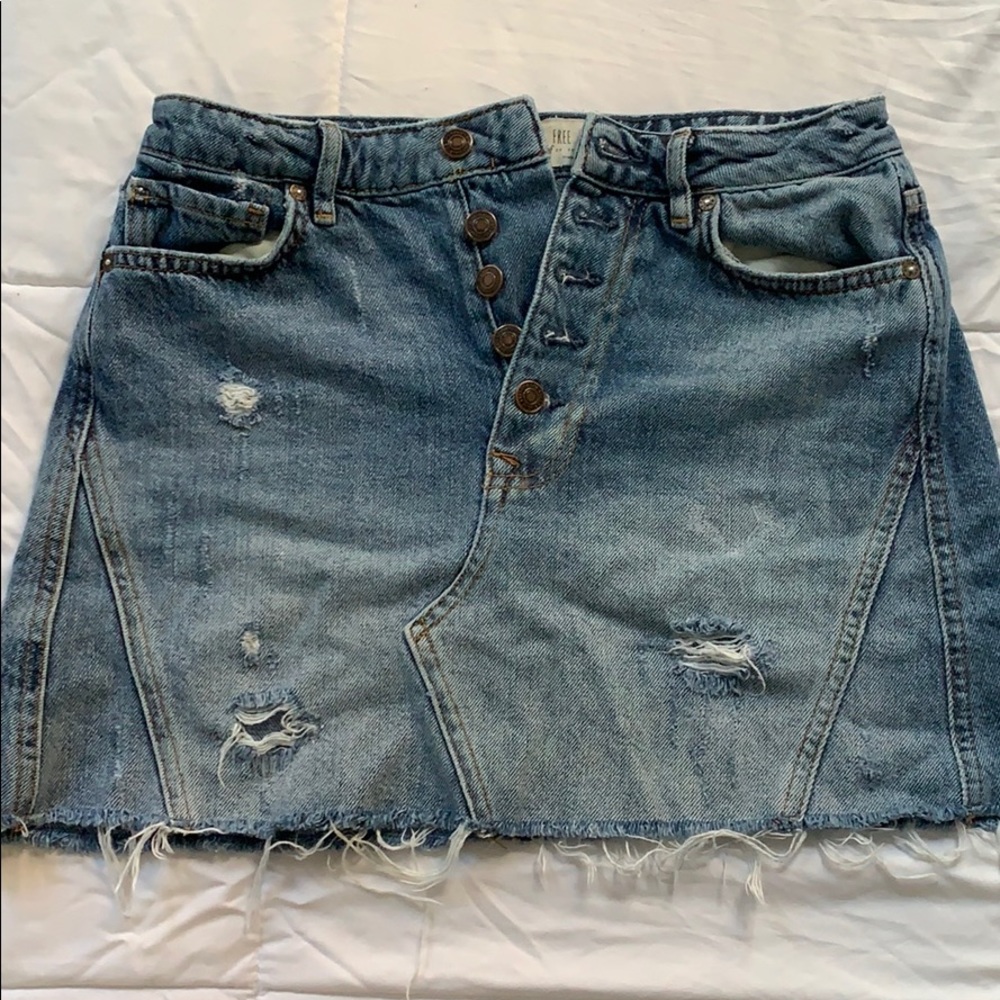 Free People denim skirt
